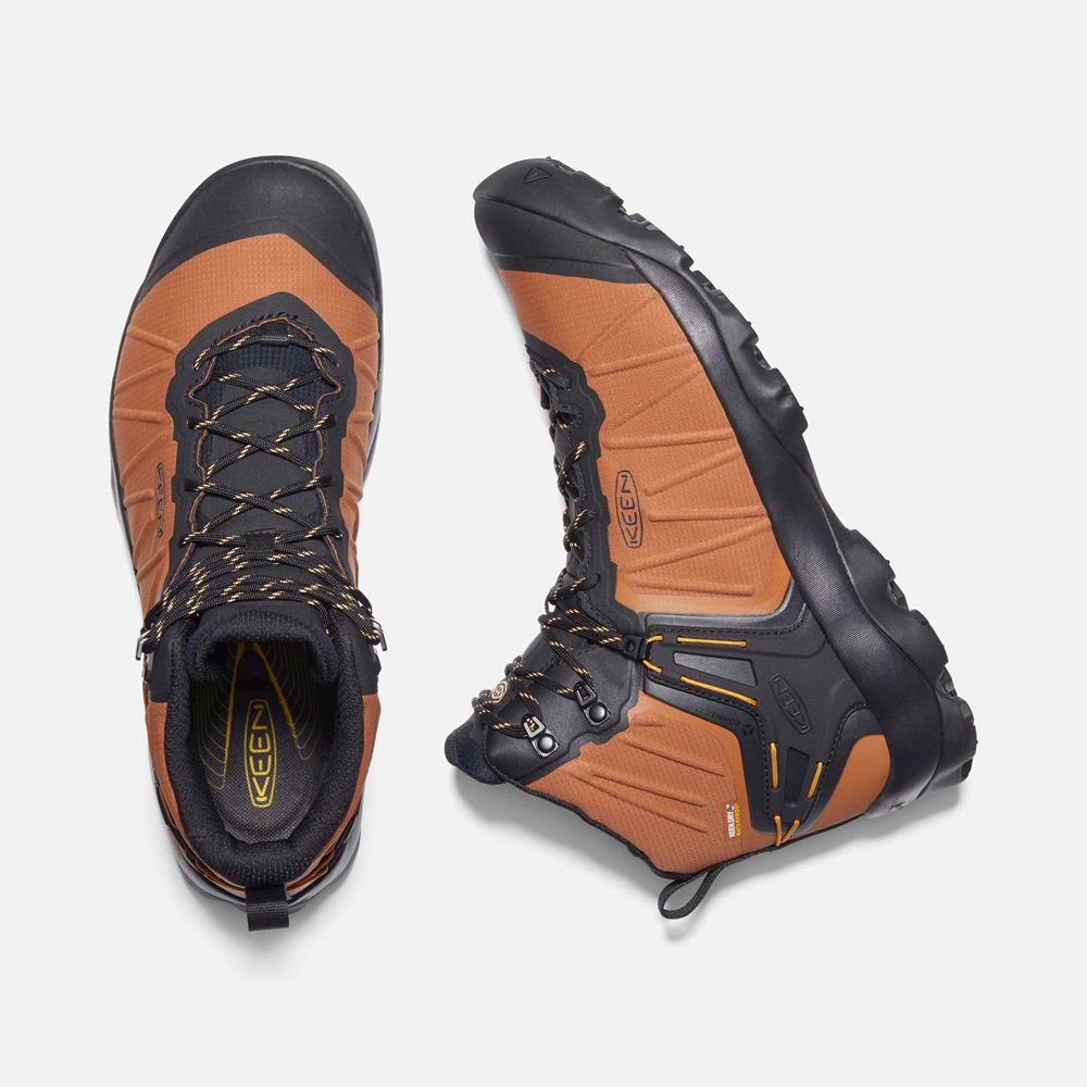 Keen Outdoor Bot Erkek Turuncu/Siyah - Venture Mid Waterproof - Türkiye PQZY13507